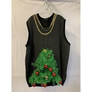 Men’s Ugly Christmas Sweater Holiday Sleeveless 3xlt Homemade